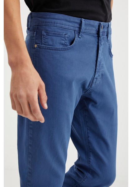Antonıa Erkek Tappared Fit Boru Paça Kalın Dokulu Esnek Yapılı Magic Denim Kot Mavi Jeans