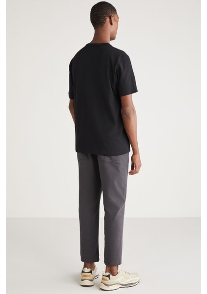 Greg Erkek Slim Fit Uzun Boy Ultra Esnek Pamuk Likralı Siyah T-shirt