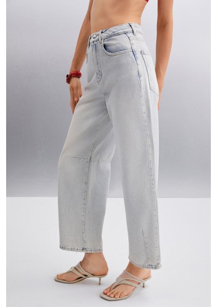 Helmı Kadın Business Regular Fit %100 Organik Pamuk Normal Bel Gri Jeans