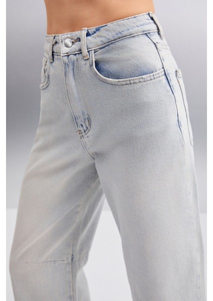 Helmı Kadın Business Regular Fit %100 Organik Pamuk Normal Bel Gri Jeans