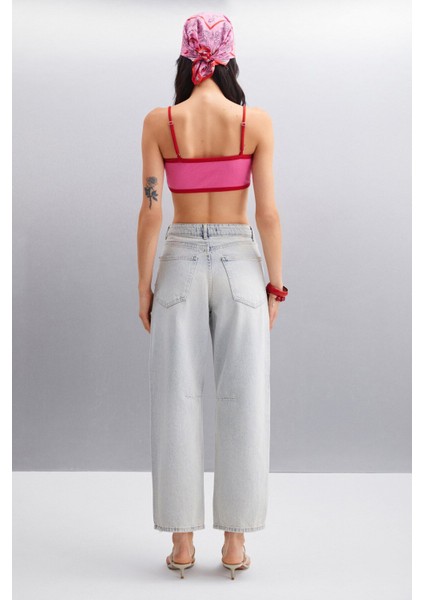Helmı Kadın Business Regular Fit %100 Organik Pamuk Normal Bel Gri Jeans