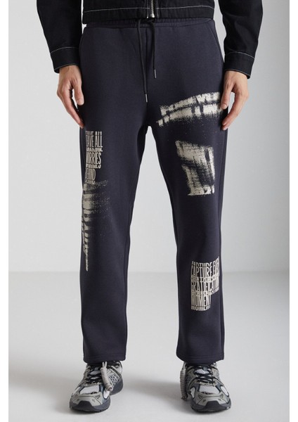 Iakob Erkek Yumuşak Kumaşlı Baskı Detaylı Regular 3 Iplik Organik Pamuklu Antrasit Eşofman Altı fiyatları