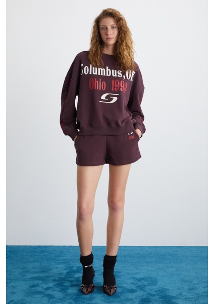 KEIRY 3 İplik Kadın Koyu Mor Sweatshirt fiyatları