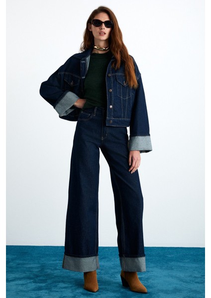 Nanna Kadın Akrilik-Polyester Yuvarlak Yaka Oversize Triko Koyu Yeşil Kazak modelleri