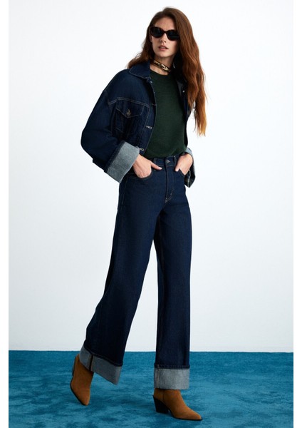 Nanna Kadın Akrilik-Polyester Yuvarlak Yaka Oversize Triko Koyu Yeşil Kazak indirimleri