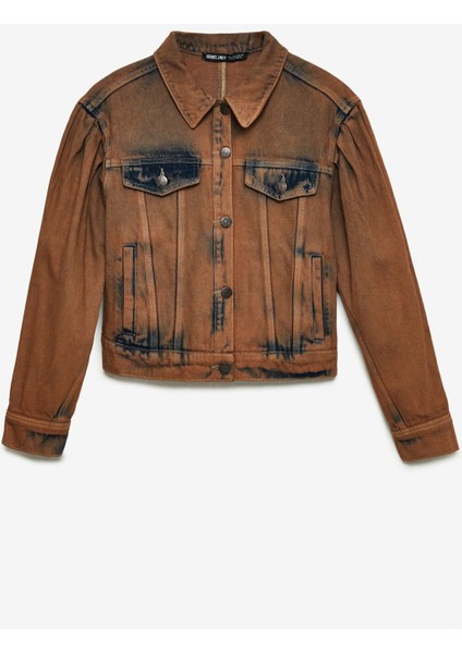 Marquesha Kadın Crop Wild Vintage Kahverengi Ceket
