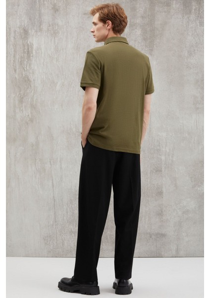 Eddıe Erkek Slim Fit %100 Pamuk Haki Polo Yaka T-Shirt indirimleri