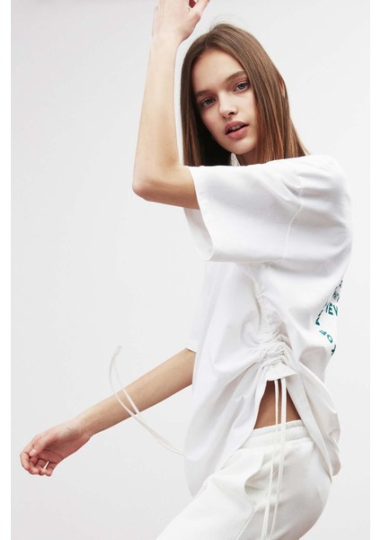 Pıece Oversize Beyaz T-Shirt