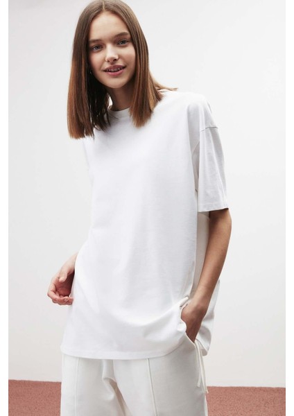 Pıece Oversize Beyaz T-Shirt