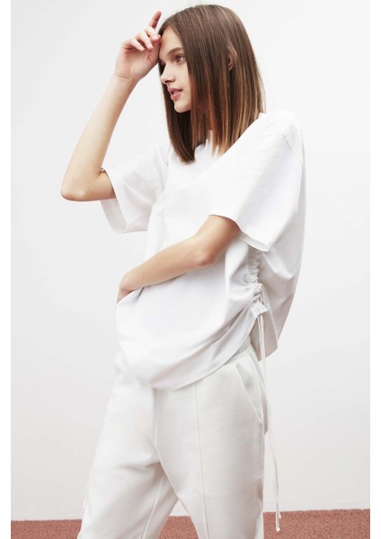 Pıece Oversize Beyaz T-Shirt