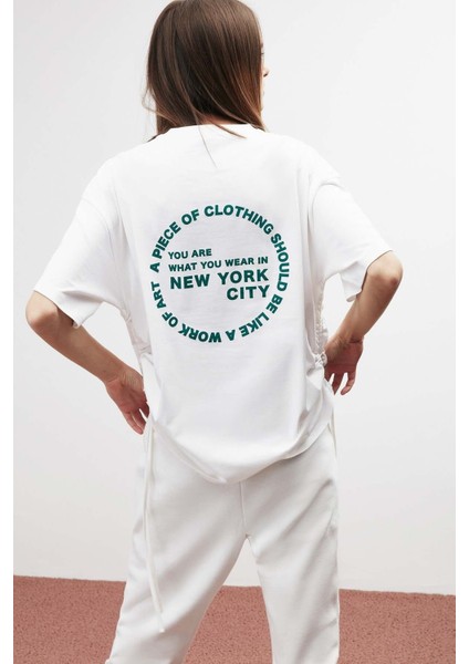 Pıece Oversize Beyaz T-Shirt