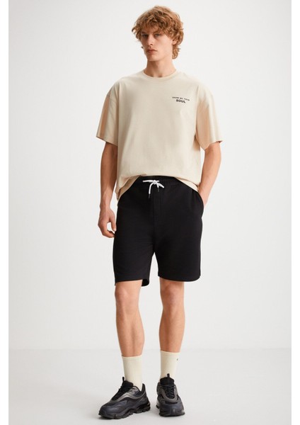 Uncertain Erkek Comfort Fit Siyah Şort & Bermuda