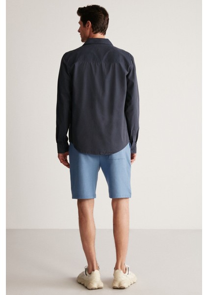 Uncertain Erkek Comfort Fit Koyu Mavi Şort & Bermuda