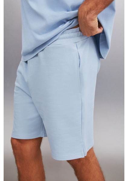 Uncertain Erkek Comfort Fit Mavi Şort & Bermuda