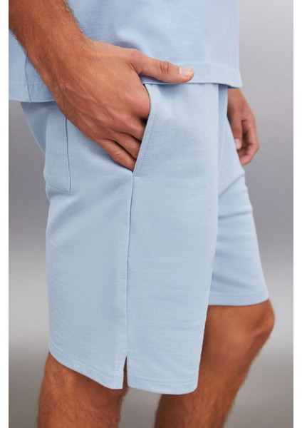Uncertain Erkek Comfort Fit Mavi Şort & Bermuda
