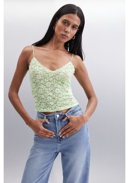 Sheyla Kadın Regular Fit Yüksek Bel Wide Leg Paça Mavi Pantolon