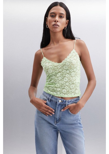 Sheyla Kadın Regular Fit Yüksek Bel Wide Leg Paça Mavi Pantolon