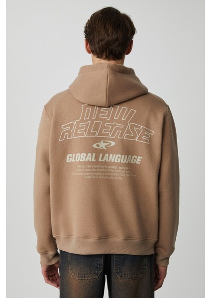Santıllana Erkek Yumuşacık Içi Polarlı Vizon Sweatshirt