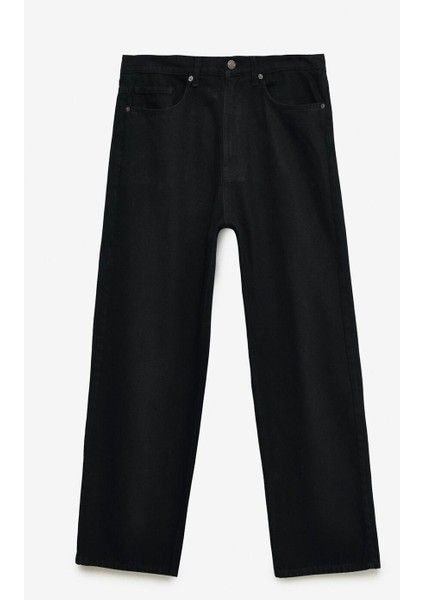 Mıkal Erkek Baggy Bol Paça Denim Antrasit Jeans