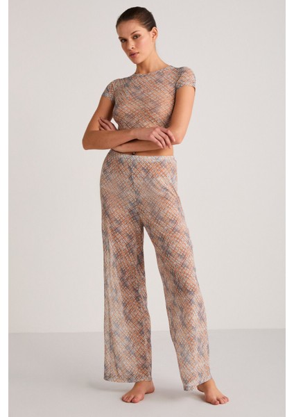 Yoland Kadın Desenli Yazlık Crop Turuncu Alt-üst Takım modelleri