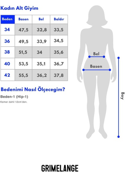 Reıne Kadın Regular Fit Yüksek Bel Katlamalı Paça Detaylı Premium Mavi Jeans