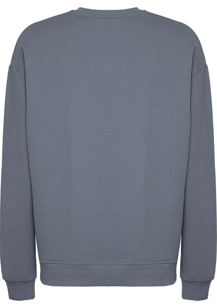 Raırok Erkek Içi Polarlı Comfort Oversize Nakışlı Koyu Gri Sweatshirt indirimleri