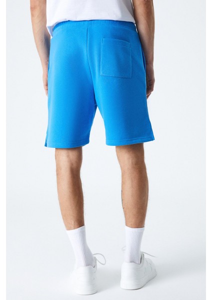 Uncertaın Erkek Comfort Fit Saks Mavi Şort & Bermuda