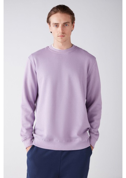 Travis Lila Renk Bisiklet Yaka Sweatshirt S modelleri