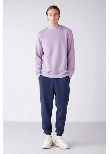Travis Lila Renk Bisiklet Yaka Sweatshirt S indirimleri