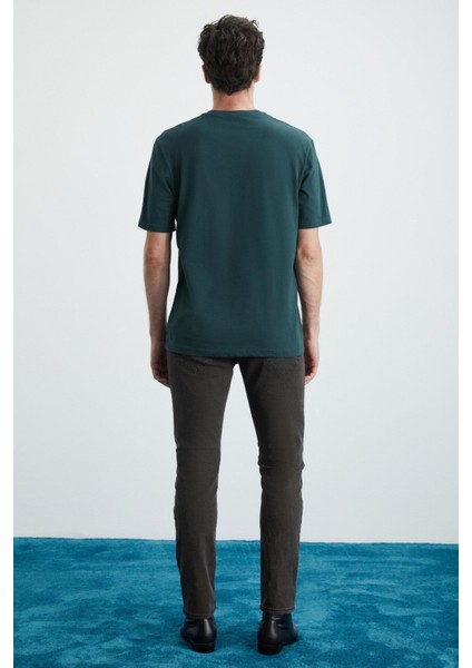 Cultıvated Erkek 3'lü Kalın Dokulu Regular %100 Organik Pamuk Vnly/kyeşil/krmt T-Shirt