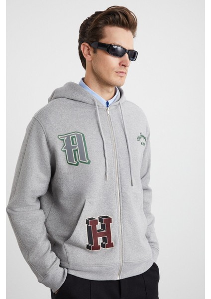 ALPHABET Erkek Pamuk-Polyester Grimelanj Sweatshirt