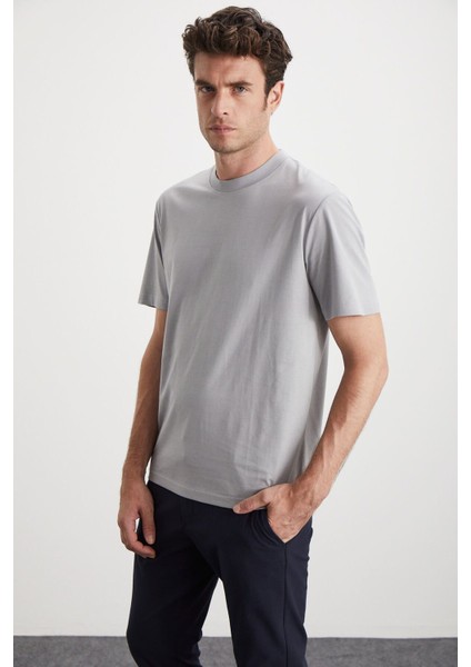 Cultıvated Erkek 3'lü Kalın Dokulu Regular %100 Organik Pamuk Ind/ayeşil/agri T-shirt