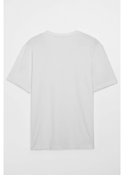 Solo Erkek %100 Organik Pamuklu Kalın Dokulu Comfort Fit Bisiklet Yakalı Beyaz T-shirt