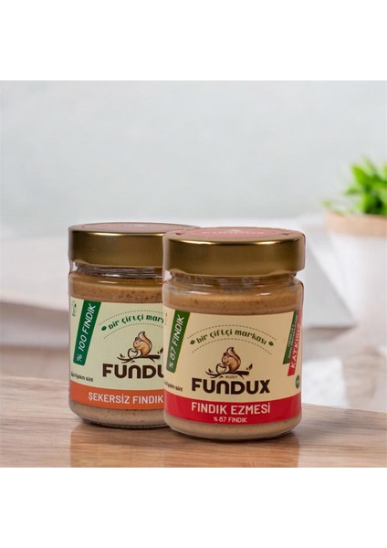 Fındık Ezmesi Şekersiz Fındık Ezmesi Sürülebilir Kahvaltılık Atıştırmalık (2X250GR)