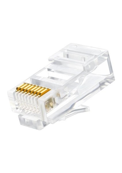 100 Adet Yeni Nesil (Delikli, Açık Uçlu) Cat6 Ez RJ45 Konnektör Utp Jack