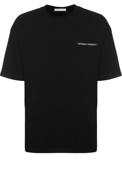 Pasto Erkek Nakışlı Oversize Siyah T-Shirt fırsatları