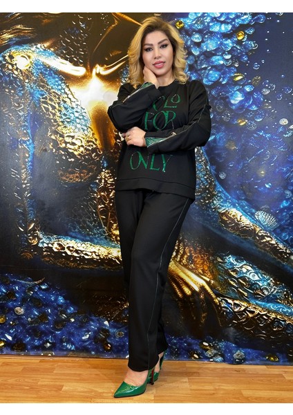 Bluz Pantolon 3 Pamuk Ipliği Yüksek Kalite Taşli Işlemeli Deri Kaplamalı Kollar Cepli Fermuarl fiyatları