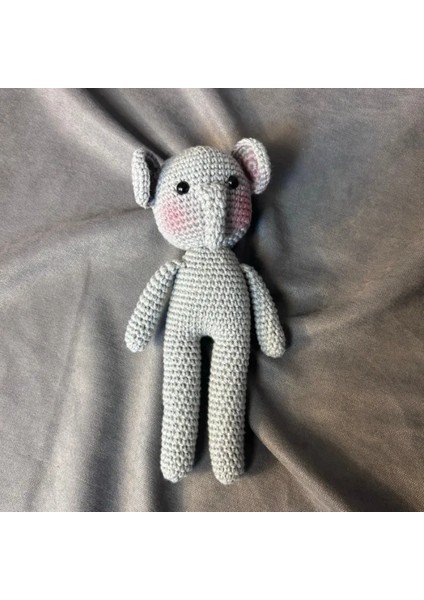 El Örgüsü Amigurumi Oyuncak Fil - 21 x 9 cm
