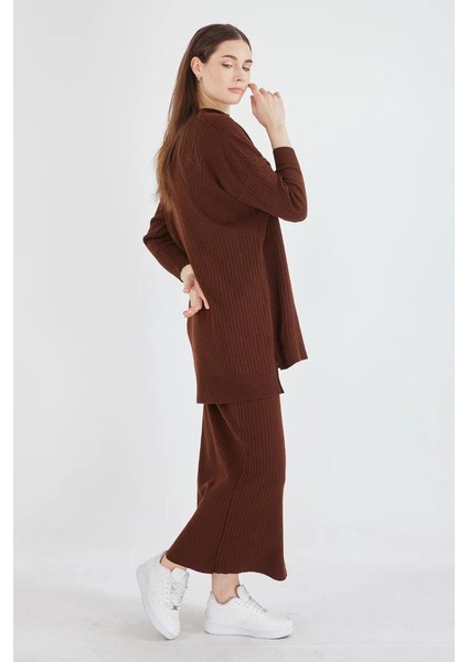 Cep Detaylı Selvim Triko Etekli Takım modelleri