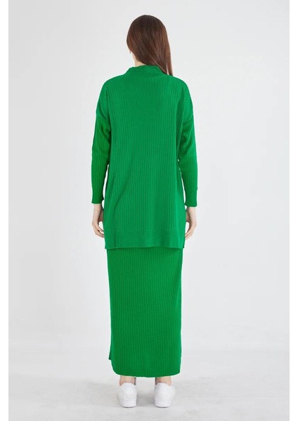 Cep Detaylı Selvim Triko Etekli Takım modelleri