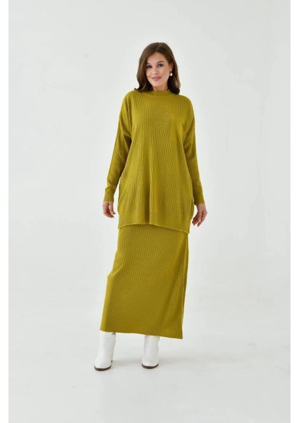 Cep Detaylı Selvim Triko Etekli Takım