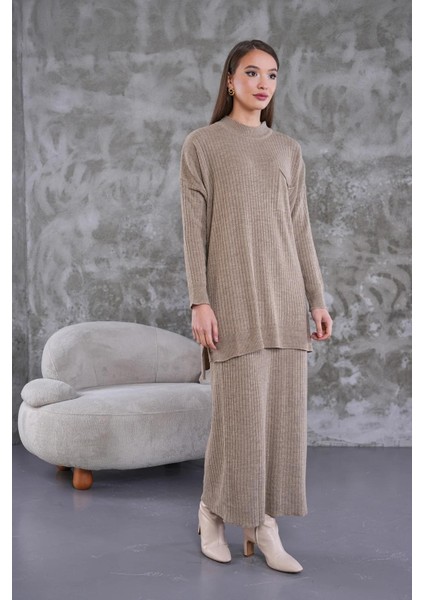 Cep Detaylı Selvim Triko Etekli Takım