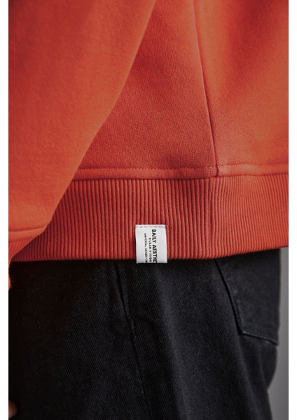 Adams Erkek Içi Polarlı Yumuşacık Pamuklu Regular Fit Turuncu Sweatshirt indirimleri