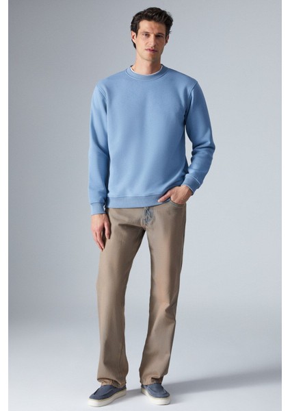 Adams Erkek Içi Polarlı Yumuşacık Organik Pamuklu Regular Fit Mavi Sweatshirt fırsatları
