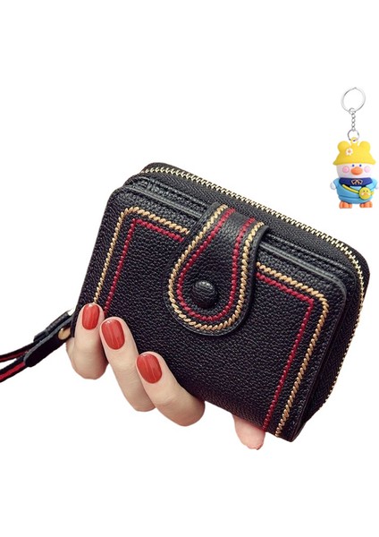 Moda Küçük Cüzdan Kadın Çoklu Kart Yuvası Kart Tutucu Yumuşak Deri Cüzdan Kart Tutucu (Yurt Dışından)