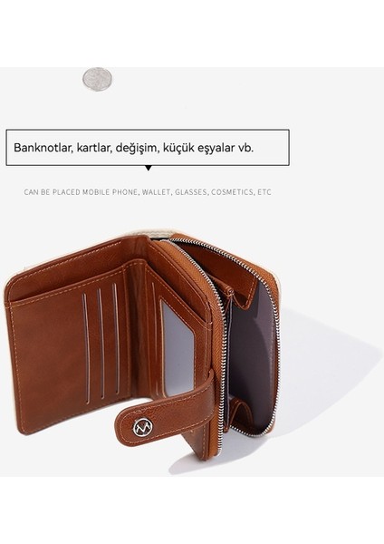 Cüzdan Kadın Çoklu Kart Yuvası Moda Kadın Cüzdan Basit Kısa Cüzdan (Yurt Dışından)