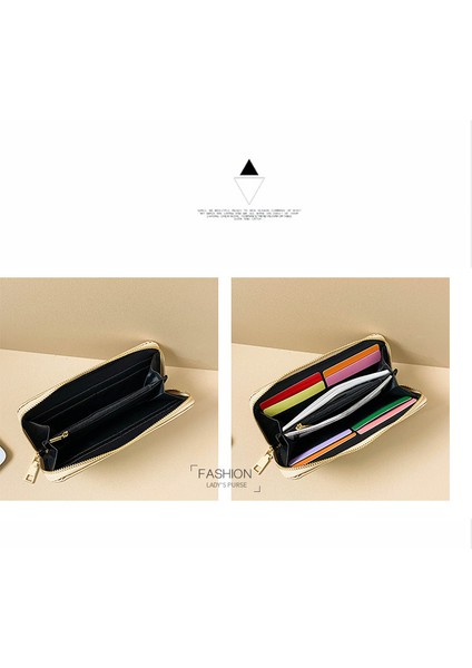 Bayan Cüzdan Moda Orta Uzunluk Taş Desen Cüzdan Clutch Çanta Büyük Kapasiteli Kart Tutucu Para Cüzdanı (Yurt Dışından)