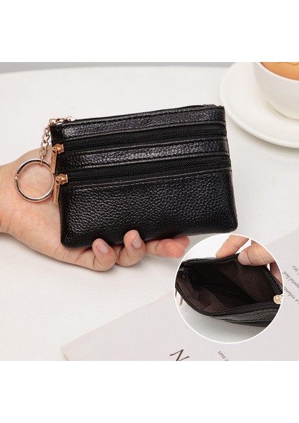 Cüzdan Mini Para Cüzdanı Düz Renk Moda Anahtar Çantası Kart Tutucu (Yurt Dışından)