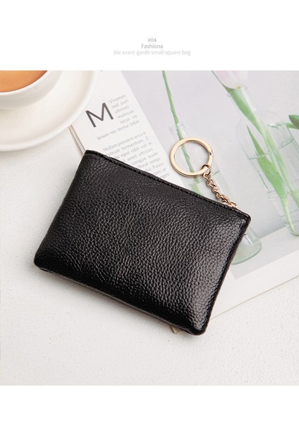 Cüzdan Mini Para Cüzdanı Düz Renk Moda Anahtar Çantası Kart Tutucu (Yurt Dışından)