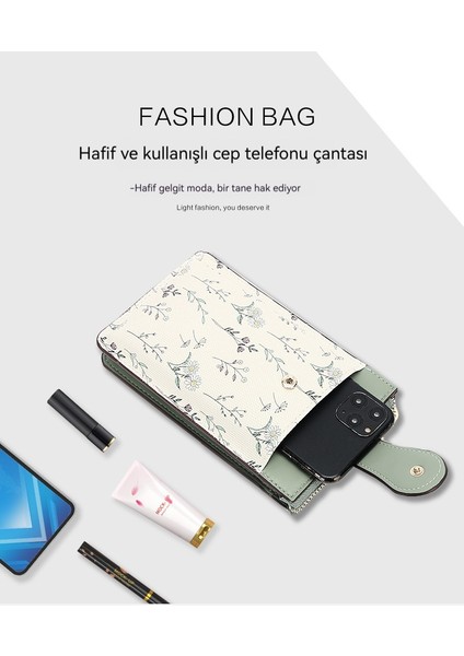 Tatlı Bayan Para Çanta Omuz Crossbody Çanta Baskılı Cep Telefonu Çantası Kadın Cüzdanı (Yurt Dışından)